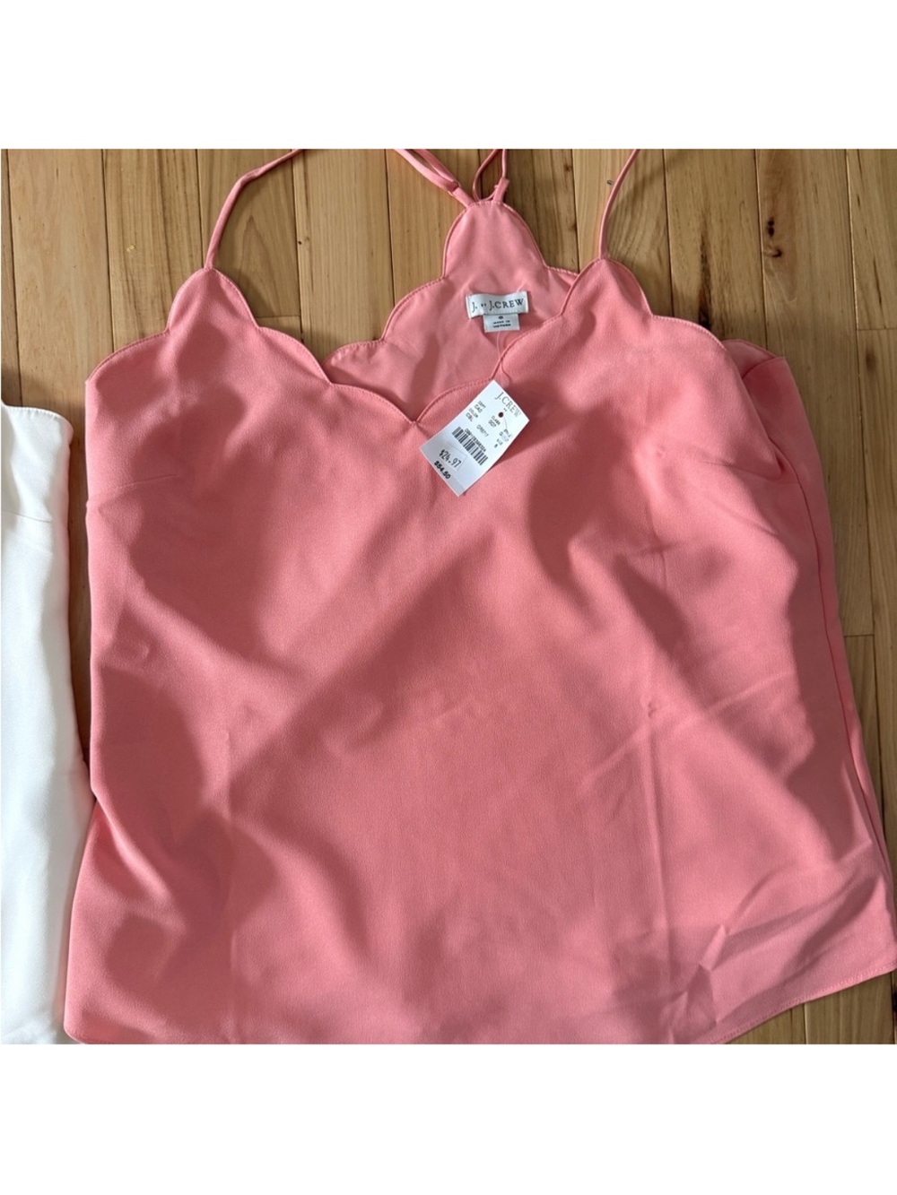 JCrew Scalloped V-Neck Coral Cami Tank